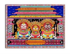 Traditional Art Canvas Painting Jai Jagannath Religious Art Unframed Painting  picture