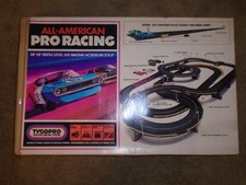 VINTAGE 1970's #8114 TYCO ALL AMERICAN PRO RACING SET, 28' TRIPLE LEVEL, HO RACE picture