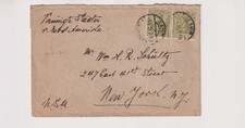 Germany 1921 Cover to New York USA Germania Pair Embossed Flap Seal Royal Mail picture