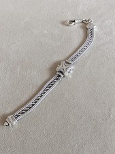 Victorian Albertina watch chain Sterling Silver With Dog Clasp Bracelet 6.5 Inch picture