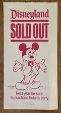 RARE 1970s Vintage Disneyland SOLD OUT Gate Handbill Flyer WDP Shrugging Mickey picture