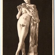 c1930s Paris, France Young Satyr Playing Flute Sculpture Louvre Museum Nude A351 picture
