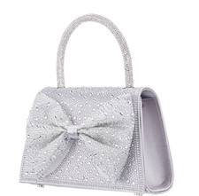 $98 Nina Legacy Silver Glass Crystal Satchel Silver picture