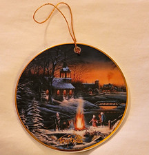 Terry Redlin Sharing the Evening 1995 Vintage Hanging Christmas Ornament Round picture