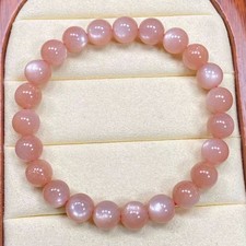 Genuine  orange   Moonstone Sunstone Crystal Beads Bracelet AAAA picture