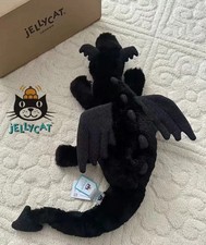 Jellycat Onyx Dragon Plush – Black - RETIRED RARE 50cm - NEW WITH TAGS Gifts. picture