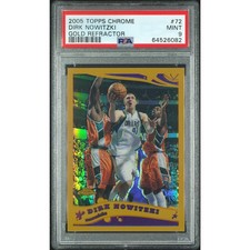 2005-06 Topps Chrome Dirk Nowitzki Refractors Gold PSA 9 /99 Mavs Pop 16 picture