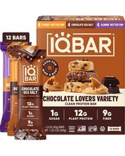 IQBAR Clean High Protein Bars, Low Sugar Snack, Chocolate Variety Pack of 12 picture