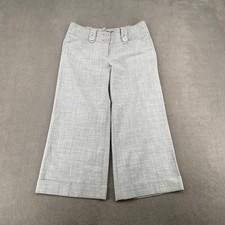 Express Design Studio Editor Wide Leg Cropped Pants Gray Cuffed Trousers Size 4 picture