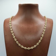 5mm Puffed Mariner Chain Necklace Real 10K Yellow Gold All SIZES picture