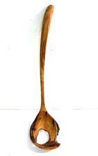 Hand Carved Live Edge Wood Burl Ladle Spoon Rustic Natural Wood Folk Art picture