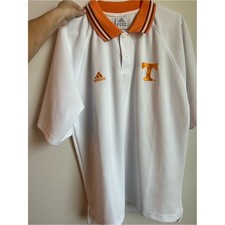 Vintage adidas Tennessee Volunteers Polo Shirt Mens Large White Orange Power T picture