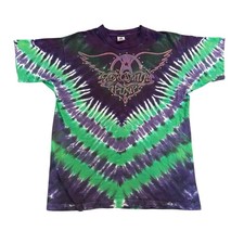 Vintage 1990 Aerosmith Pump tour tie dye rock band shirt size XL picture