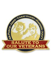 PinMart's Salute to Our Veteran's Military Jewelry Lapel Pin w/ Magnetic Backing picture