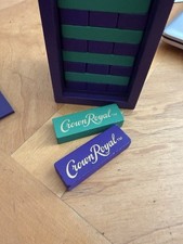 Mini Jenga’s Crown Royal Purple and green game peices picture