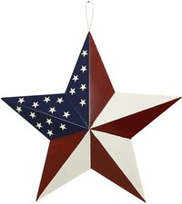 16.5‘’ Metal Patriotic Old Glory Americana Flag Barn Star Wall Decor July of 4 picture