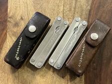 Vintage Leatherman PST II Multi Tool Very NICE w/LEATHER Sheaths (Lot Of 2) picture