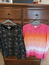 Lot of 2 Talbots Outlet T by Talbots Knit Tops Sweaters Size XLP XL Petite NWOT picture