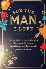 Happy Birthday For The Man I Love Husband Boyfriend Hallmark 5x7” Greeting Card picture