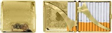 Set of 2 Metal-Plated 84mm Cigarette Case (Gold Victorian Floral) picture