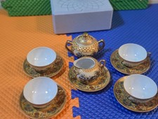Original Antique Japanese Satsuma Porcelain Signed 11 Pieces Tea Set picture