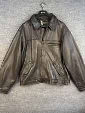 Vintage Eddie Bauer Legend Journeyman Leather Bomber Jacket Mens XL Tall Brown picture
