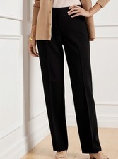 NWT Talbots Women’s Size 14 Black Polyester Blend Straight Leg Southampton Pant picture