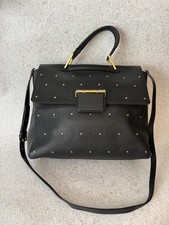 FURLA ARTESIA Cowhide Satchel Bag Grained Leather  with gold studs picture