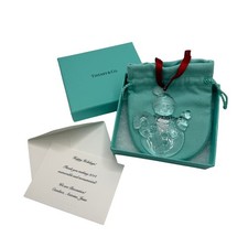 Rare Tiffany & Co Crystal Snowman Ornament Germany Box Pouch Letter 2014 picture