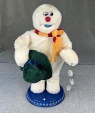 Vintage Gemmy Frosty Spinning Snowflake Animated Musical Snowman Flaws picture