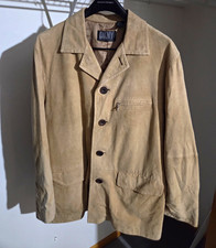 DKNY Men's Leather Suede Blazer Jacket Size Large Vintage 90's/Y2K picture