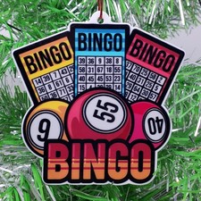 Bingo Ornament with Bingo Cards and Balls Christmas Ornament picture