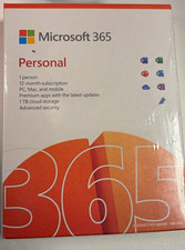 Microsoft 365 Personal 12-Month 1 Device Windows/Mac/Android Product Key Card picture