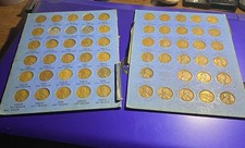 Vtg Lincoln Wheat Pennies 1941-1959 In Folder. Complete Set Of 53. (Torn Folder) picture