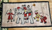 Our Gang Little Rascals  1928 30's VTG Child's Circus Elephant Rug Clowns 48 picture