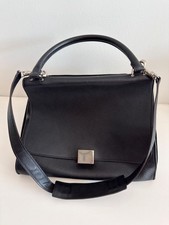 Celine Edge Bag Black Grained Leather Shoulder Strap Silver Hardware Phoebe Phil picture