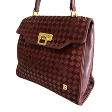 Authentic Bally Handbag Brown Leather From Japan 0871 picture