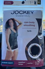 Jockey Essentials Core Body Smoothing Tank Shapewear XL Black Cooling Seamless picture