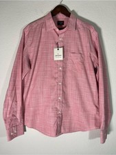 Untuckit Men's Wrinkle Free Regular Fit Red Crosshatch Size L Button-Down Shirt picture