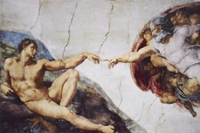 Michelangelo The Creation of Adam Art Reproduction Poster 24 x 36 picture