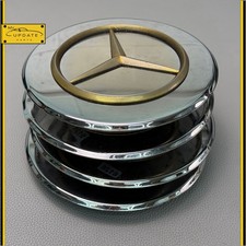 Set Of 4 Mercedes Gold Chrome Wheel Center Cap RARE Modifier R107 W126 C126 W124 picture