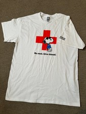 NEW 2023 American Red Cross Snoopy Joe Cool Give Blood White T-Shirt Mens Large picture