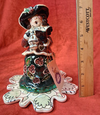 Blue Sky Heather Goldminc Christmas Caroler Tealight Figurine Boxed Signed picture