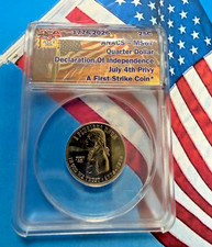 🔥🔥2026 25C JULY 4 PRIVY MARK DEC OF INDEPENDENCE ANACS MS67 SPECIAL FLAG LABEL picture