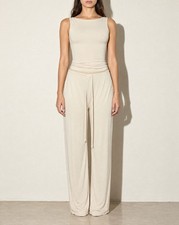 Women's Sleeveless Boat Neck Top Wide Leg Pants Set 2 Piece Summer Outfit picture