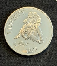 1995-S Civil War Battlefield Commemorative Proof Silver Dollar in capsule picture