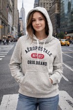 Aeropostale Women's Light Gray Pullover Hoodie Size M Regular Fit New with Tags picture