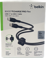 NEW Belkin BoostCharge Pro Flex USB-C Cable W/USB-C Connector Cable + Strap 10FT picture