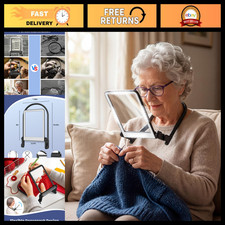 3X Hands-Free Neck Magnifying Glass with LED Light, Adjustable Magnifier for Cra picture