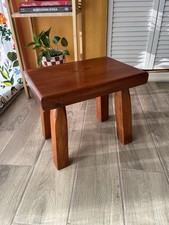 Vintage handcrafted brutalist style wooden stool picture